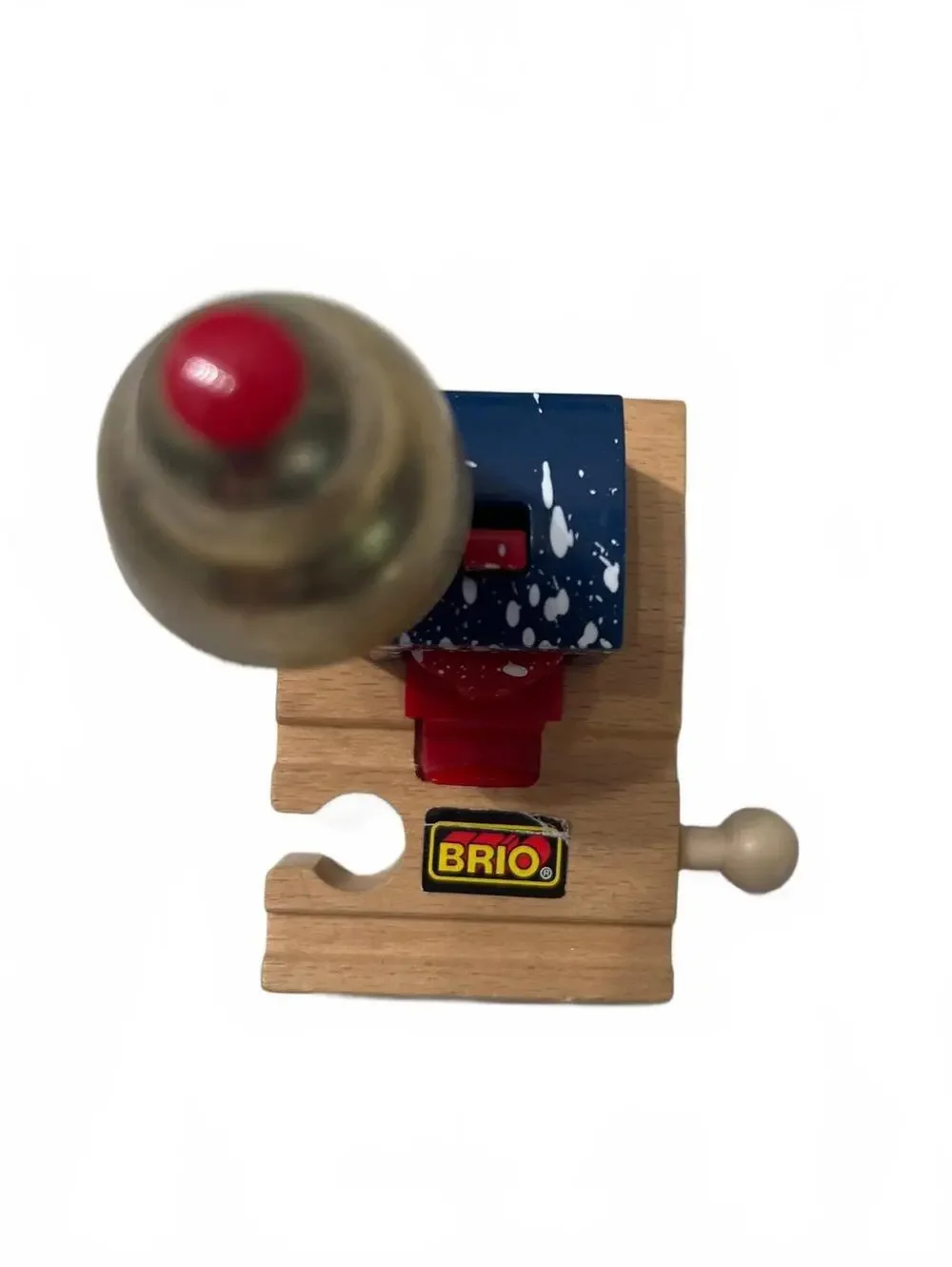 Bell Signal Vintage BRIO Wooden Railway Train Track Crossing with Sound EUC